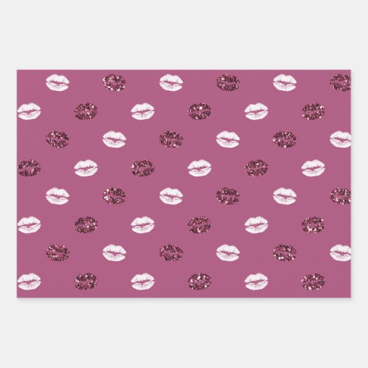 Feuille De Papier Cadeau Burgundy rose Parties scintillant rouge blanc Bais (Devant)