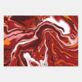 Feuille De Papier Cadeau Burgundy White Digital Fluid Art (Devant 2)