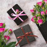 Feuille De Papier Cadeau Burlap réaliste simple Noir Russe Gris Charbon<br><div class="desc">Motif de style burlap simple et rustique. Veuillez noter qu'il n'y a pas de véritable burlap utilisé dans cette conception,  c'est une photographie numériquement édité.</div>