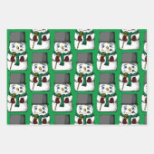 Feuille De Papier Cadeau Button Eyed Snowman (Devant 2)