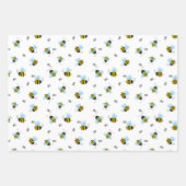Feuille De Papier Cadeau Buzzing Bees mignonne Garden Bug Imprimer (Devant)