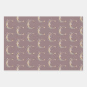 Feuille De Papier Cadeau C Monogramme Floral (Devant 3)
