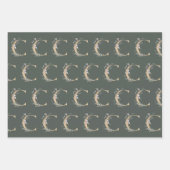 Feuille De Papier Cadeau C Monogramme Floral (Devant)