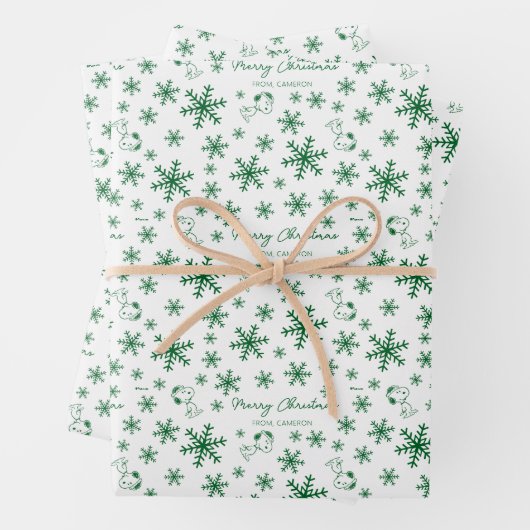 Feuille De Papier Cadeau cacahuètes | Christmas Snoopy Let It Snow Motif (En situation)
