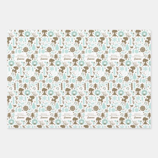 Feuille De Papier Cadeau cacahuètes | Snoopy Frosty Motif de Noël (Devant 3)