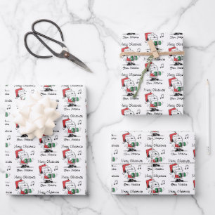 Feuille De Papier Cadeau cacahuètes Snoopy Santa Claus Accordian