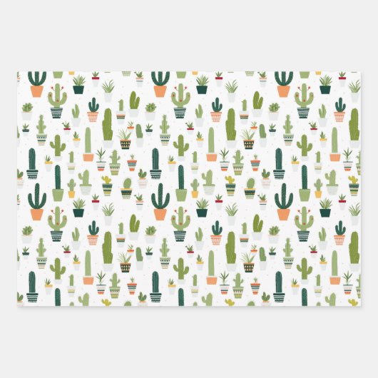 Feuille De Papier Cadeau Cactus (Devant 3)