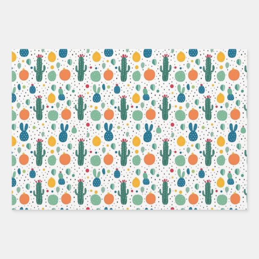 Feuille De Papier Cadeau Cactus (Devant 2)