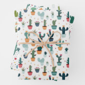 Feuille De Papier Cadeau Cactus (En situation)