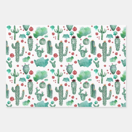 Feuille De Papier Cadeau cactus and ladybutern pattern (Devant)