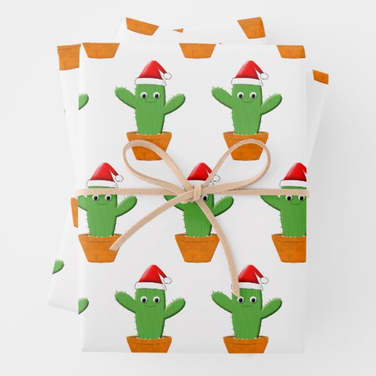 Feuille De Papier Cadeau Cactus Cartoon Cute (En situation)