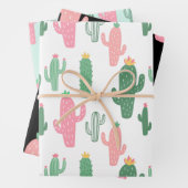 Feuille De Papier Cadeau Cactus enfants motifs (En situation)