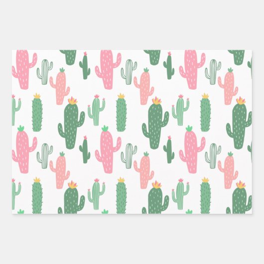 Feuille De Papier Cadeau Cactus enfants motifs (Devant)