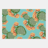 Feuille De Papier Cadeau Cactus et fleurs de poires (Devant 2)