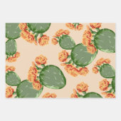 Feuille De Papier Cadeau Cactus et fleurs de poires (Devant)