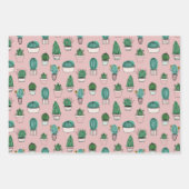 Feuille De Papier Cadeau Cactus Motif Succulent (Devant 3)
