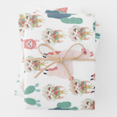 Feuille De Papier Cadeau Cactus vert (En situation)