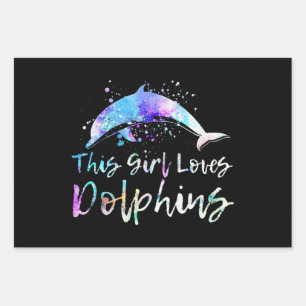 Feuille De Papier Cadeau cadeau amant dauphin cette fille aime dauphins fe