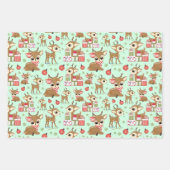 Feuille De Papier Cadeau Cadeau cadeau de Noël à Reindeer (Devant 3)