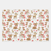 Feuille De Papier Cadeau Cadeau cadeau de Noël à Reindeer (Devant)