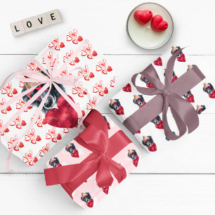 Feuille De Papier Cadeau Cadeau de la Saint-Valentin pour amateur de chien