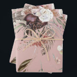 Feuille De Papier Cadeau Cadeau de motif floral rose moderne magnifique<br><div class="desc">Un design de motif floral moderne et magnifique sur un fond rose saumon créera une célébration de cadeau exceptionnelle. Idéal pour les mariages, les enterrements de vie de jeune fille, les anniversaires et plus encore.</div>