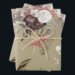 Feuille De Papier Cadeau Cadeau de motif floral vert sauge moderne magnifiq<br><div class="desc">Un design de motif floral moderne et magnifique sur un fond vert sauge créera une célébration de don de cadeau exceptionnelle. Idéal pour les mariages,  les douches de mariée,  les anniversaires et plus encore.</div>