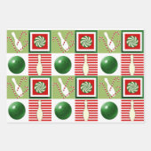 Feuille De Papier Cadeau Cadeau de Noël Bowling (Devant)