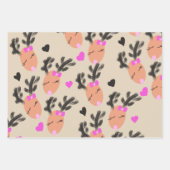 Feuille De Papier Cadeau Cadeau de Noël Coquette Reindeer (Devant 2)