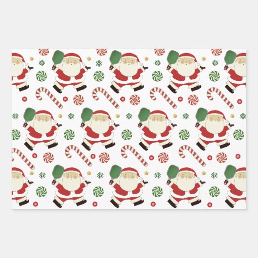 Feuille De Papier Cadeau Cadeau de Noël de Pickleball créatif (Devant)