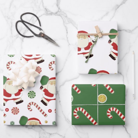 Feuille De Papier Cadeau Cadeau de Noël de Pickleball créatif (Recto)