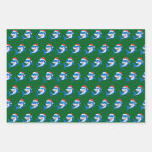 Feuille De Papier Cadeau Cadeau de Noël de requin Noël de chapeau (Devant 2)