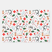 Feuille De Papier Cadeau Cadeau de Noël Médicale (Devant 2)
