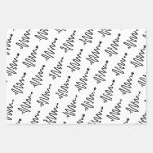 Feuille De Papier Cadeau Cadeau de Noël noir et blanc moderne (Devant)