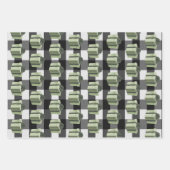 Feuille De Papier Cadeau Cadeau de Noël Plaid Buffalo | Vert (Devant 2)