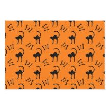 Cadeau d'Halloween Chat noir éffrayant et os