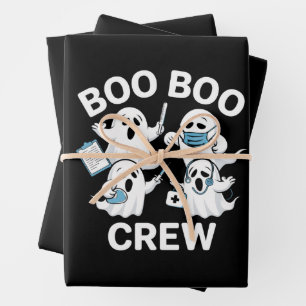 Feuille De Papier Cadeau Cadeau d'infirmière Halloween Équipe de bobos infi