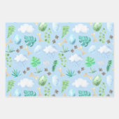 Feuille De Papier Cadeau Cadeau Dinosaure Aquarelle Cute (Devant 2)