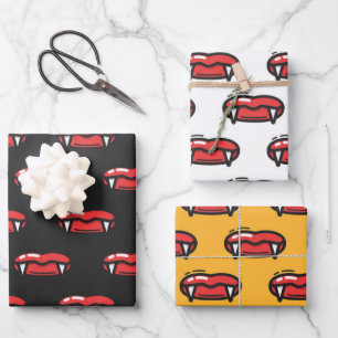 Feuille De Papier Cadeau Cadeau éffrayant Vampire Bloody Fangs Dents Hallow