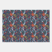 Feuille De Papier Cadeau Cadeau floral de la Marine toute l'année (Devant)