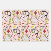 Feuille De Papier Cadeau Cadeau infirmière (Devant 3)