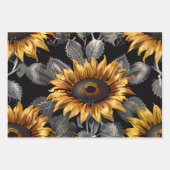 Feuille De Papier Cadeau Cadeau mariage Silver & Gold Sunflower (Devant 2)