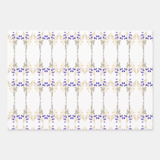 Feuille De Papier Cadeau Cadeau Motif fleur sauvage (Devant 3)