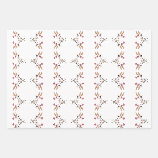 Feuille De Papier Cadeau Cadeau Motif fleur sauvage (Devant)