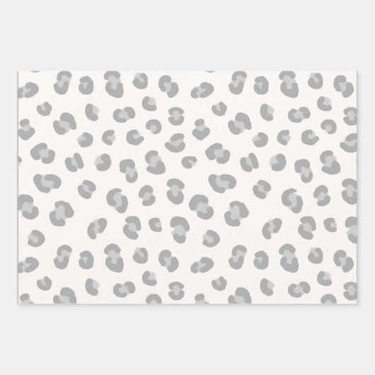 Feuille De Papier Cadeau Cadeau Motif moderne Snow Leopard (Devant 2)