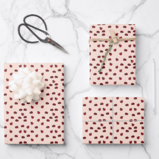 Feuille De Papier Cadeau Cadeau Motif Pink Ladybug