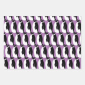 Feuille De Papier Cadeau Cadeau noir blanc Motif de pingouin (Devant)