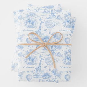 Feuille De Papier Cadeau Cadeau personnalisé de shower de bébé safari toile