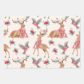 Feuille De Papier Cadeau Cadeau Reindeer Arbre de Noël (Devant 3)