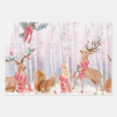 Feuille De Papier Cadeau Cadeau Reindeer Arbre de Noël (Devant 2)